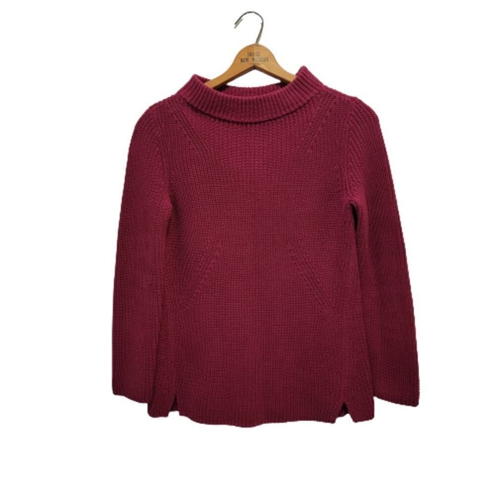 Talbots Plum High Neck Cotton Sweater